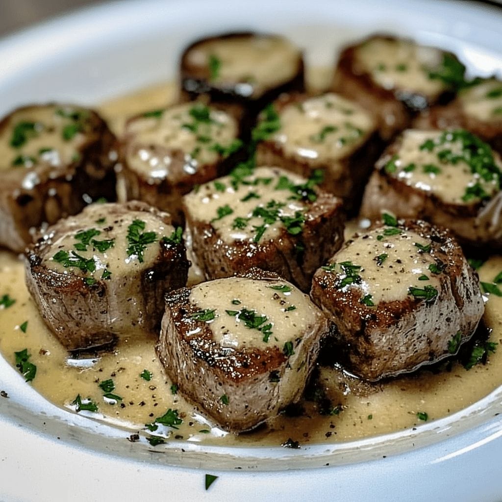 Garlic Butter Steak Bites with Rich Parmesan Cream Sauce